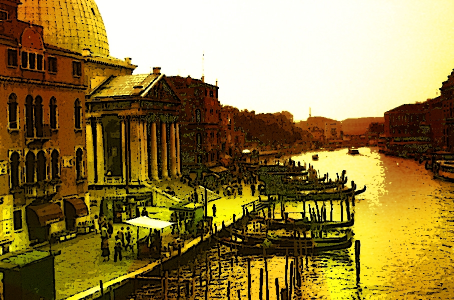 Unfertige digitale Venedig-Studie nach einem Familienfoto und in Erinnerung an Felix Ziem