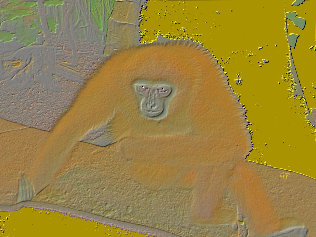 Golden Monkey, digitale Hommage an Gustav Klimt
