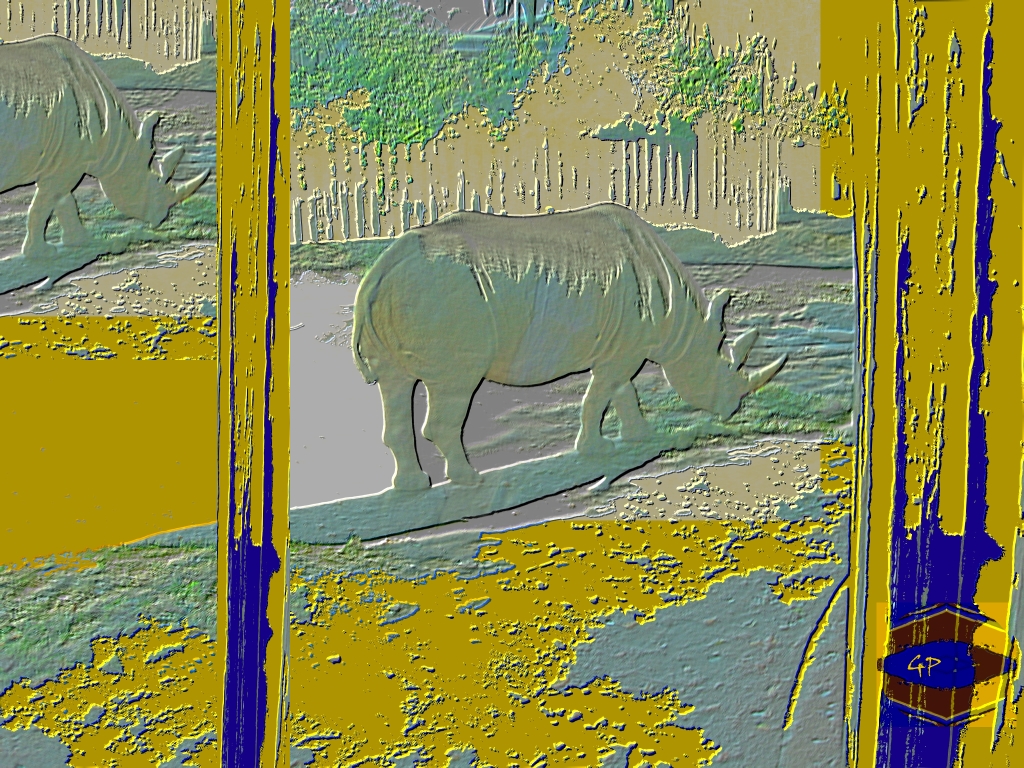 Green Golden Rhino, Hommage an Gustav Klimt