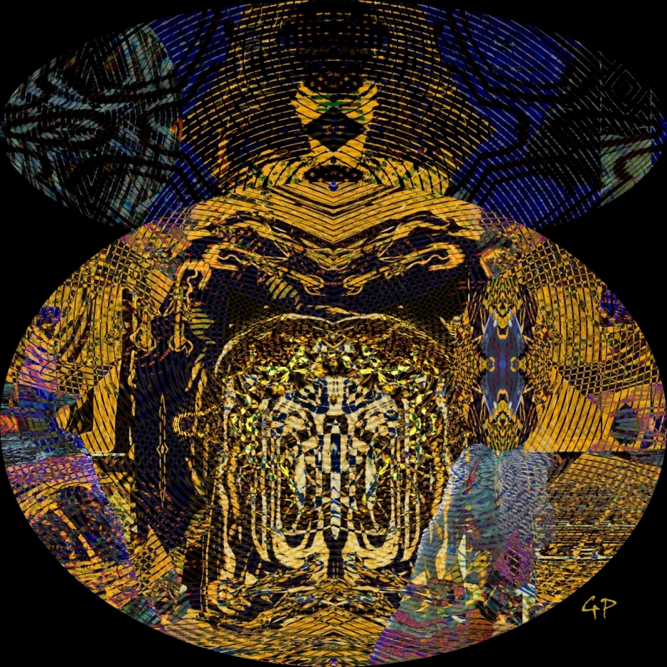 Golddurchbrochene Ministudie zu Gustav Klimt